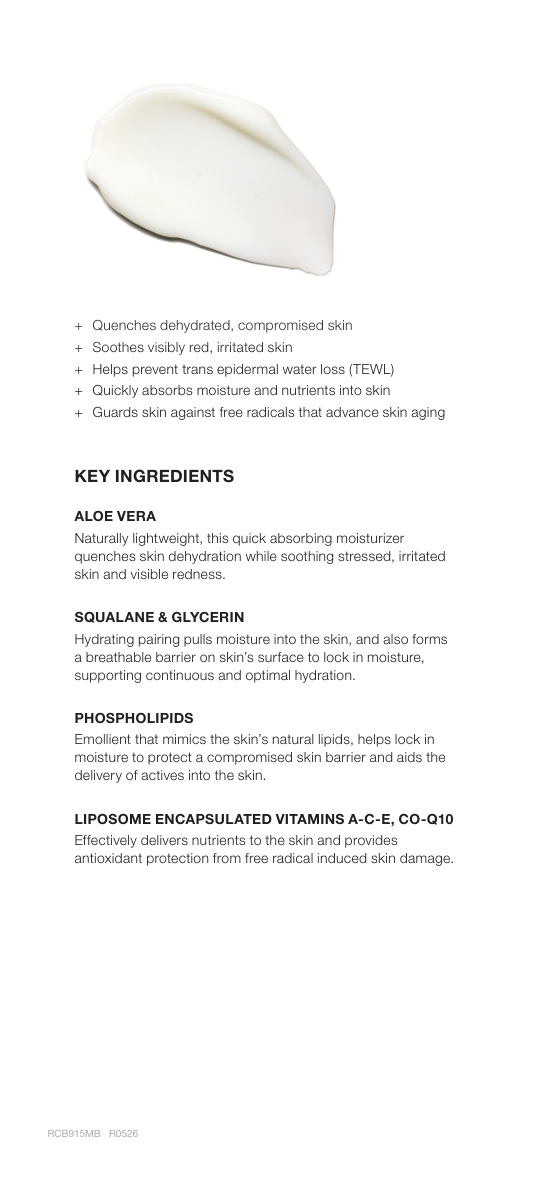Sheer Antioxidant Oil-Free Moisturizer product sheet page 2