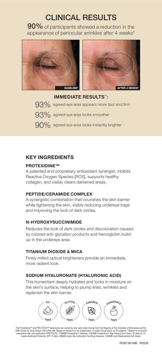 Wrinkle Defense Eye Cream product sheet page 2